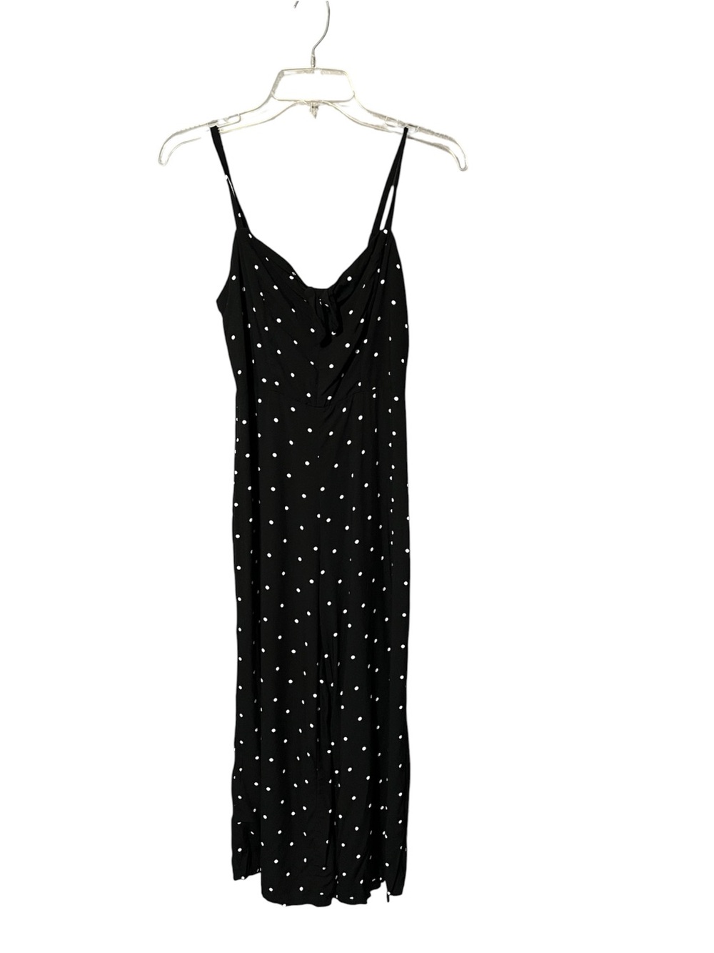 Old Navy Polka Dot jumpsuit Black White Tie Front Strappy Size‎ Small